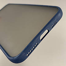 Чохол для Apple iPhone 11 Pro Max матовий із закритою камерою чохол на телефон айфон 11 про макс синій tcb, фото 4