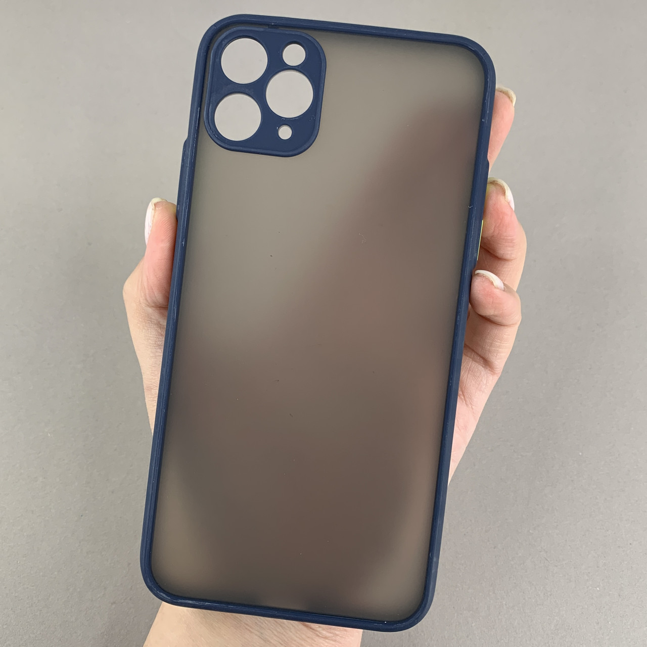 Чохол для Apple iPhone 11 Pro Max матовий із закритою камерою чохол на телефон айфон 11 про макс синій tcb