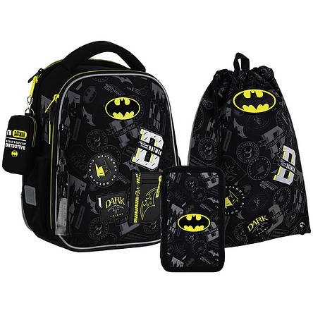 Набір Kite рюкзак + пенал + сумка для взуття SET_DC25-555S Batman, фото 1
