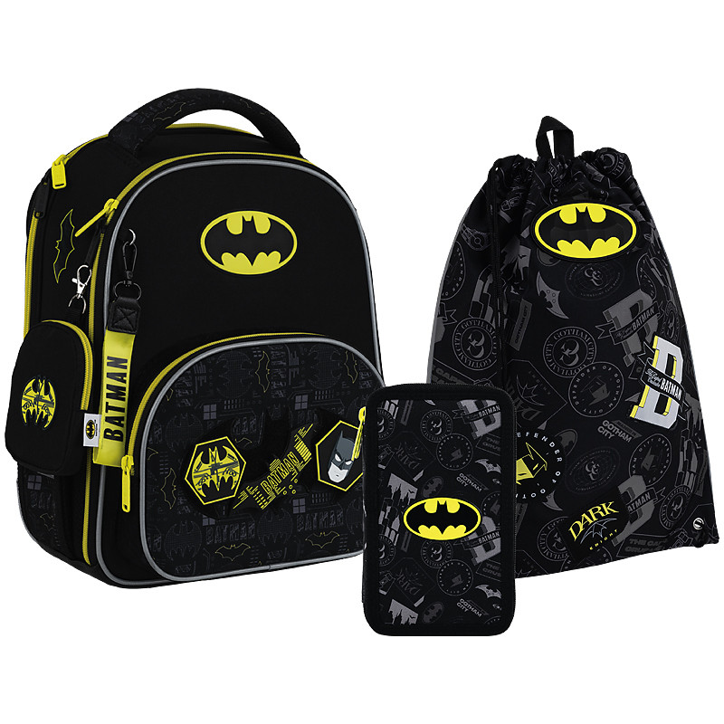 Набір Kite рюкзак + пенал + сумка для взуття SET_DC25-556M Batman