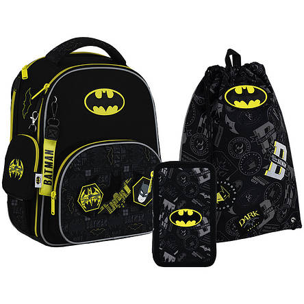 Набір Kite рюкзак + пенал + сумка для взуття SET_DC25-556M Batman, фото 1