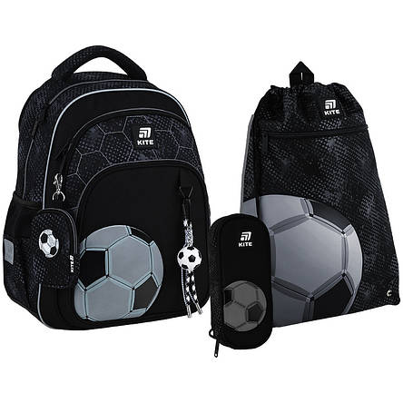 Набір Kite рюкзак + пенал + сумка для взуття SET_K25-763M-2 Football, фото 1