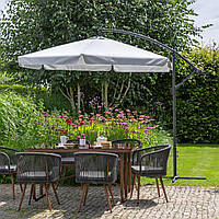 Парасоля садова на 3 м. зі сталевою рамою, сірий колір