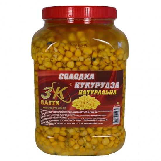 Солодка кукурудза 3KBaits натуральна, 3л, фото 1