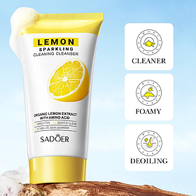 Пенка для умывания Sadoer Lemon Sparkling Cleansing Foam с экстрактом лимона, 150 мл.