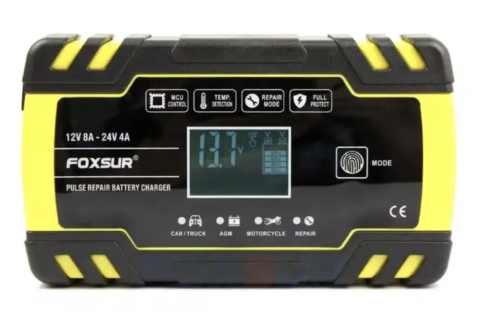 Зарядний пристрій Foxsur 12V-8A/24V-4A 12V-8A для автомобільного акумулятора