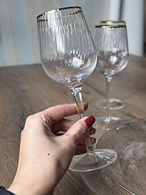 Келих для вина із золотим кантом 350 мл (Olens) Едж AT10384