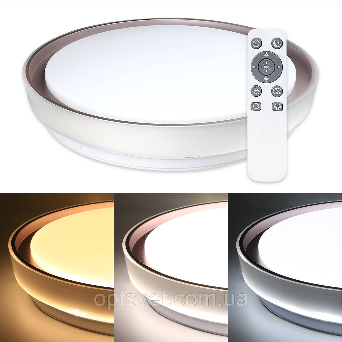 Світильник світлодіодний Biom SMART SML-R48-50/2 3000-6000K 50 Вт з д/у, фото 1