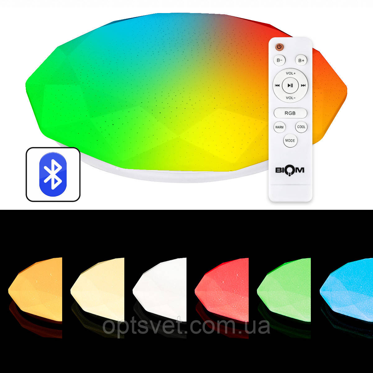 Світильник світлодіодний Biom SMART SML-R44-55-RGB 3000-6000K 55 Вт з д/у
