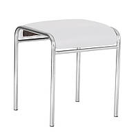 Табурет кухонний Caddy chrome екошкіра V-01 біла (Новий Стиль ТМ)