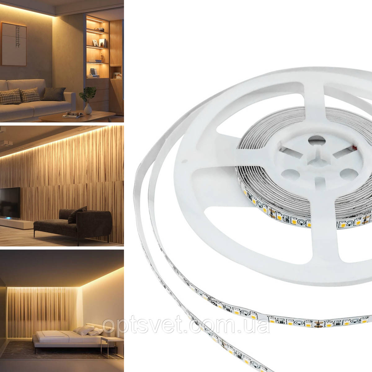 Світлодіодна стрічка BIOM Professional BPS-G3-24-2835-120-WW-20 теплий білий, негерметична, 1 м, фото 1