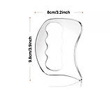 Масажер Гуаша Нержавіюча сталь 9.8х8 см Металевий скребок для масажу Гуаша масажер для обличчя, фото 3