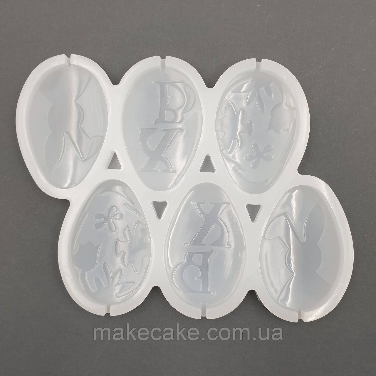 Силіконова форма для льодяників Яєчки великодня (хв, кролик, квіточки) — 6 шт., фото 1