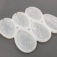 Силіконова форма для льодяників Яєчки великодня (хв, кролик, квіточки) — 6 шт., фото 2