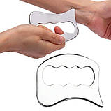 Масажер Гуаша Нержавіюча сталь 9.8х8 см Металевий скребок для масажу Гуаша масажер для обличчя, фото 2