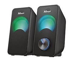 Колонки для ПК Trust Arys 2.0, 14Вт, USB/AUX, RGB, чорні (Niz16510)