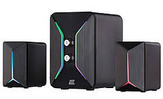 Акустична система для комп'ютера 2E PCS301 RGB, 2.1, USB, Black (Niz16509)