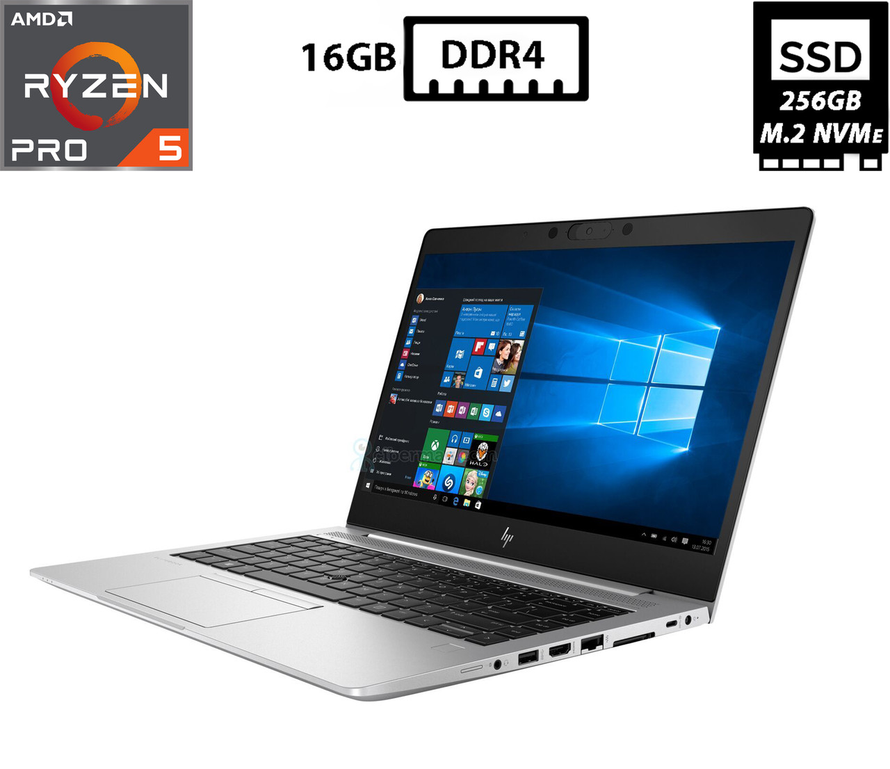 Ноутбук HP EliteBook 745 G6/14” IPS 1920x1080/AMD Ryzen 5 PRO 3500U/16B DDR4/SSD 256GB/AMD Radeon RX Vega Камера Б/В