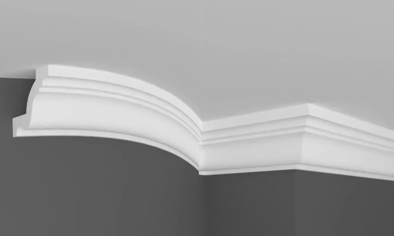Стельовий гнучкий плінтус Gaudi P134F (6,6х5,8)см, довжина 2м