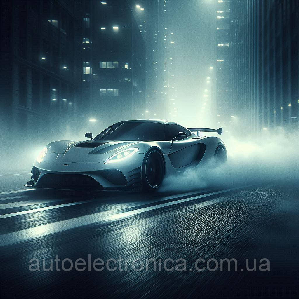 Картина на полотні "Sports Car at Night City" | CNC 7.24