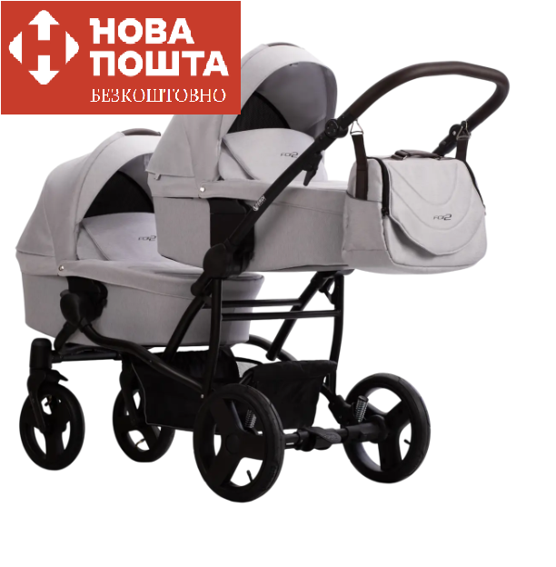 Коляска для двійнят Verdi For 2 2025 9023-VF2025-10 10 сіра