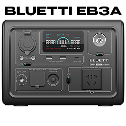 Зарядна станція Bluetti EB3A - портативна електростанція 600 Вт, ємність 268 Вт/год, акумулятор LiFePO4, 8 виходів