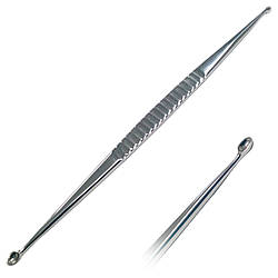 Двостороння гостра ложка. Довжина 160 мм, робочі частини: 6x4 мм та 4x3 мм