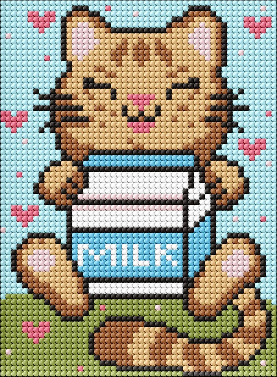 Алмазна мозаїка без підрамника для дітей "Чарівний котик" 15х20 см, пакет, ТМ Ідейка, Україна, фото 1