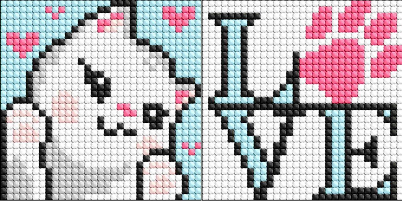 Алмазна мозаїка на магнітній основі для дітей "Мила кішечка" 9*9 см, пакет, ТМ Ідейка, Україна, фото 1