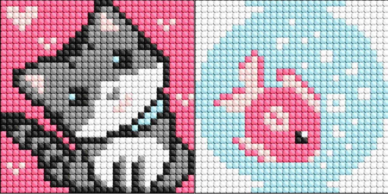 Алмазна мозаїка на магнітній основі для дітей "Рибка та кошеня" 9*9 см, пакет, ТМ Ідейка, Україна, фото 1