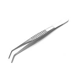 Вигнутий пінцет De Bakey з атравматичною нарізкою. Довжина 160 мм