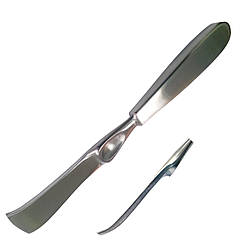 Періостальний распатор вигнутий по Lambotte для відділення окістя, розмір 21 см х 20 мм