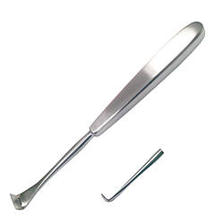 Розпатор Langenbeck, періостальний, вигнутий під кутом 90 градусів для відділення окістя від кістки.