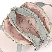 Маленька сумка клатч на три змійки блискавки зелена через плече жіноча тканинна кроссбоді Jielshi B122, фото 3