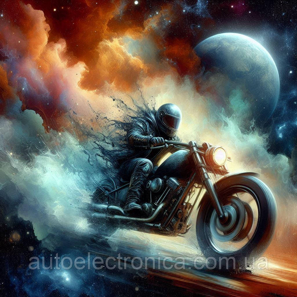 Картина на полотні "A Motorcyclist Rides into Space" | MRS 7.6, фото 1