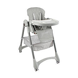 Стільчик для годування Toti Т-69203 (1) м'який чохол PU, 4 колеса, з'ємний столик, кошик, в коробці