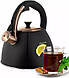 Чайник Kamille Whistling Kettle Black&Rose 3л з нержавіючої сталі зі свистком, фото 4