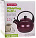 Чайник емальований Kamille "Boiling Water" 2.2л зі свистком, темно-червоний металік, фото 5