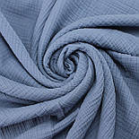 Лоскуток. Муслін 4-шаровий, колір світлий джинс, 240 см No MS-051, 18*100 см, фото 2