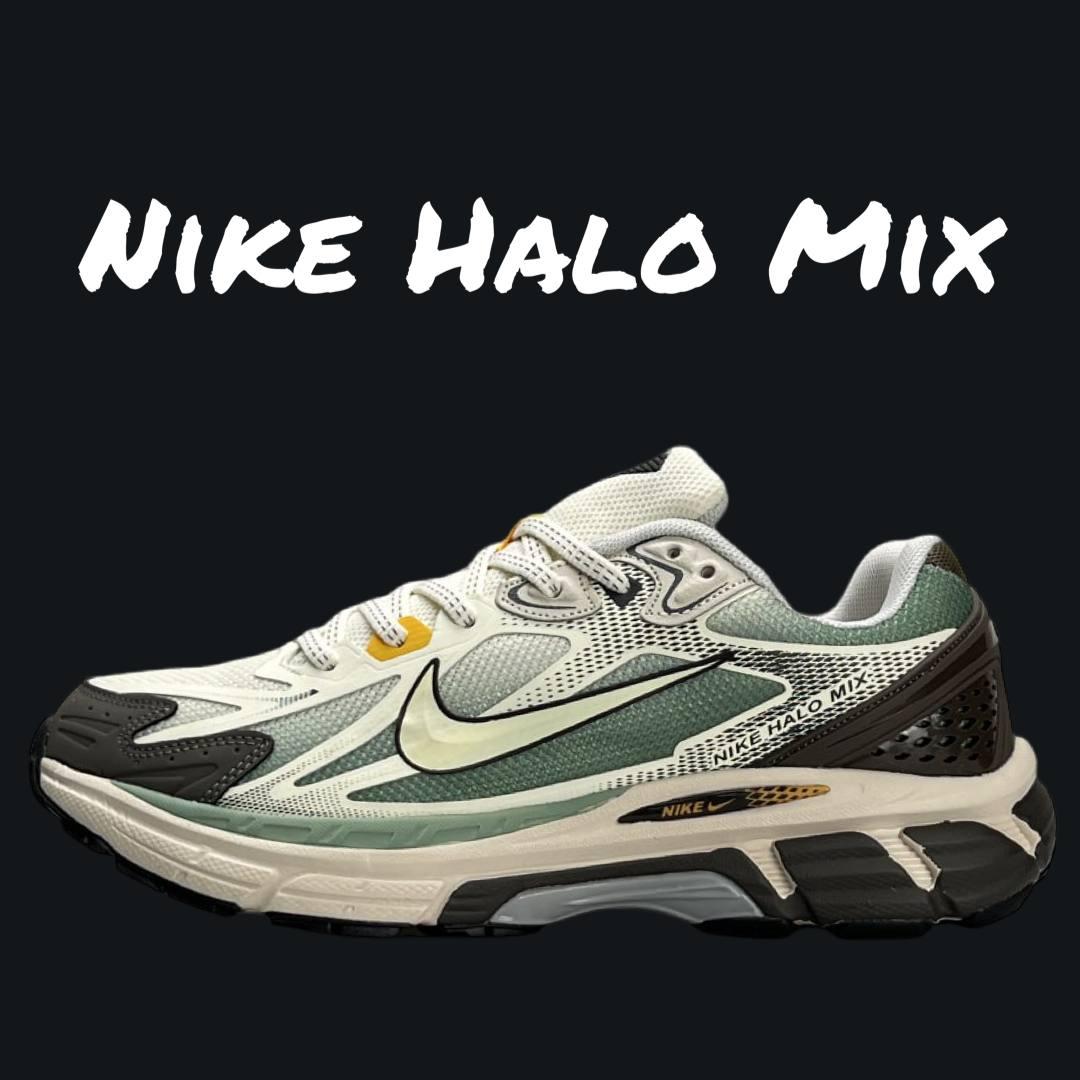 Чоловічі шкіряні текстиль кросівки Nike Halo Mix Brown Green, кеди Найк шкіра текстильні сірі 41