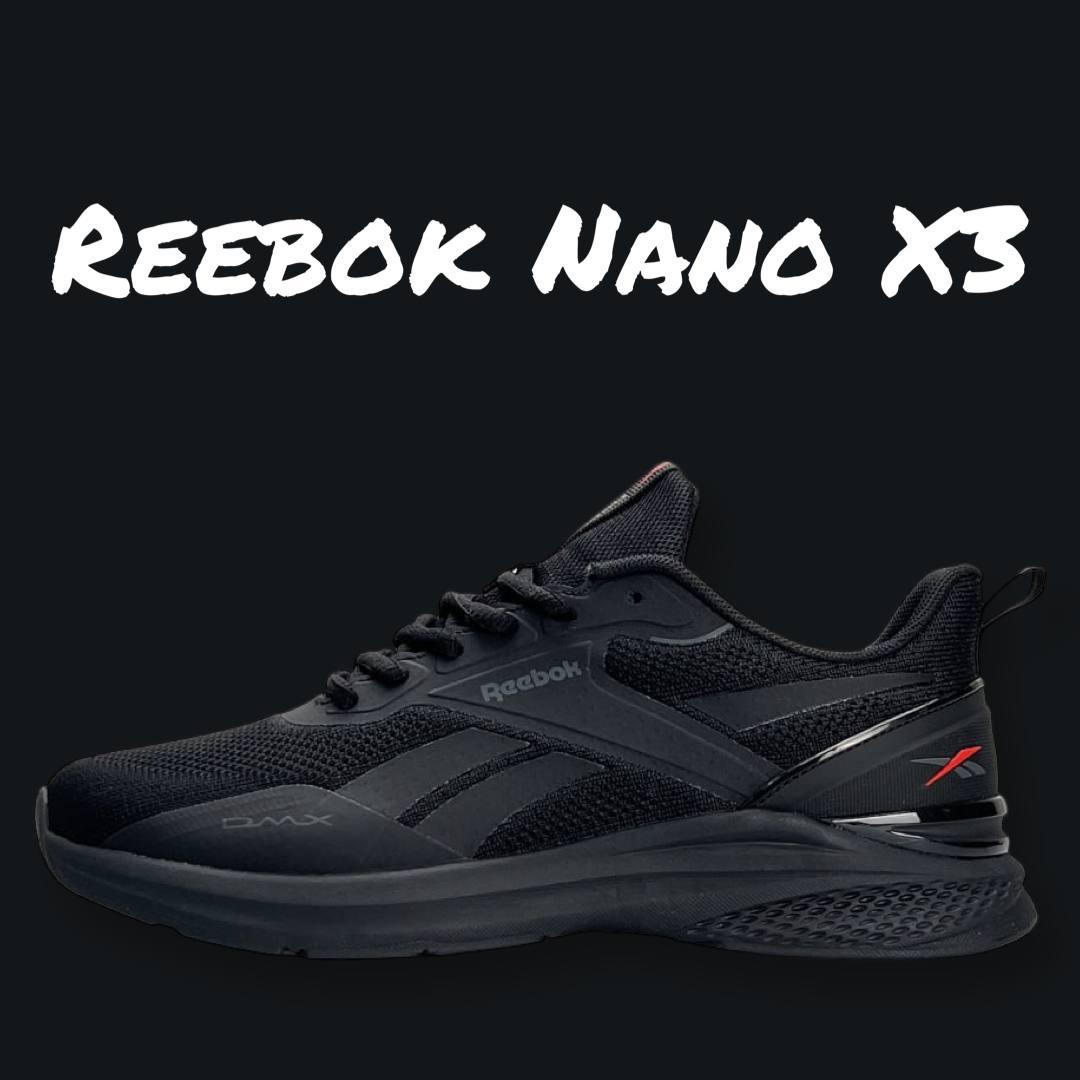 Чоловічі текстильні кросівки Reebok Nano X3 All Black, кеди Рибок текстиль чорні весна осінь 41