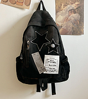 Шкільний рюкзак з зірками для підлітків чорний градієнт Y2K джинсовий