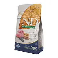 Низькозерновий сухий корм Farmina N&D, для дорослих кішок, ягня з чорницею, 1.5 кг