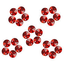 Набір Стрази з гранями, пришивні 10 мм, червоні 25 шт.