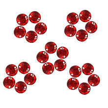 Набір Стрази з гранями, пришивні 8 мм, червоні 25 шт.