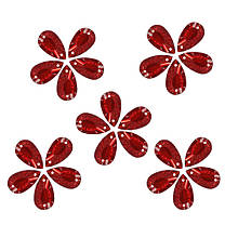Набір Стрази крапля, пришивні 10х11мм, червоні 25 шт.
