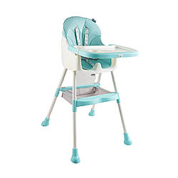 Стільчик для годування Toti Т-80907 | 2-в-1, сталева конструкція, PU-оббивка, знімний столик