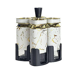 Набір баночок для спецій 4 шт 120 мл карусель для зберігання спецій HP-1330