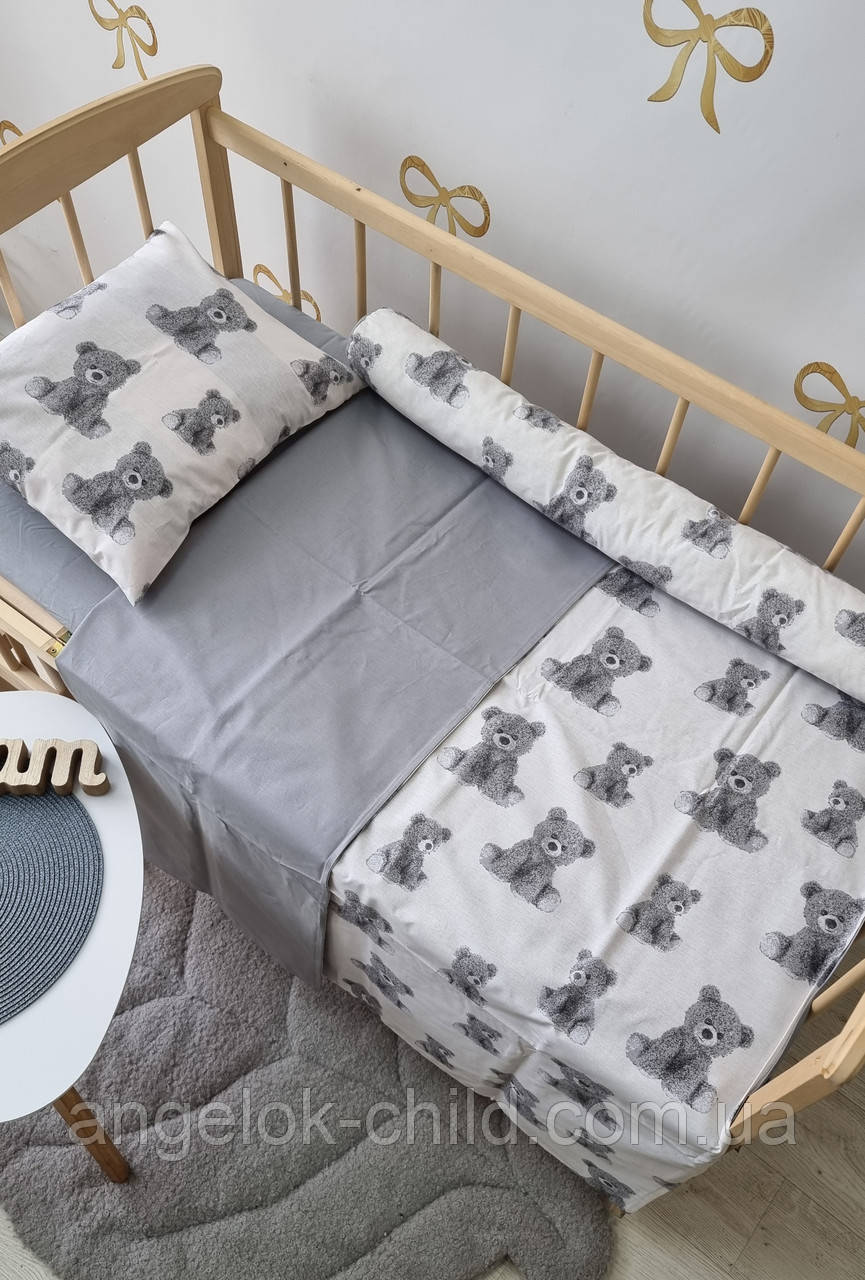Змінна постільна білизна, постільна білизна в ліжечко, набір 5 предмети в ліжечко 120 60 Angelok-child