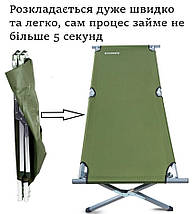 Похідне ліжко Ranger Military Steel | Легка та міцна сталева туристична розкладачка для кемпінгу та туризму, фото 6